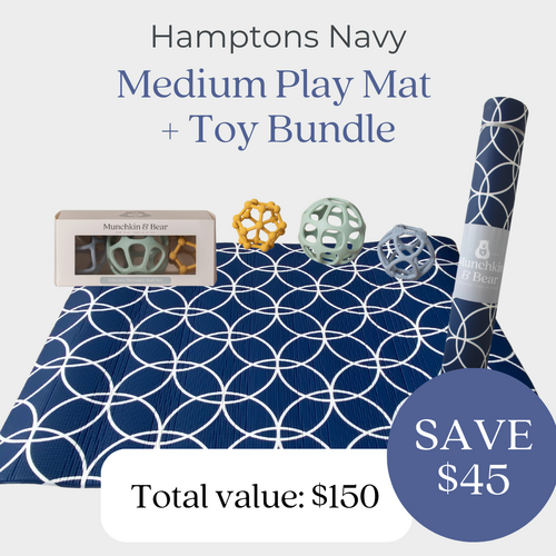 Medium Hamptons Navy Play Mat and Toy Bundle