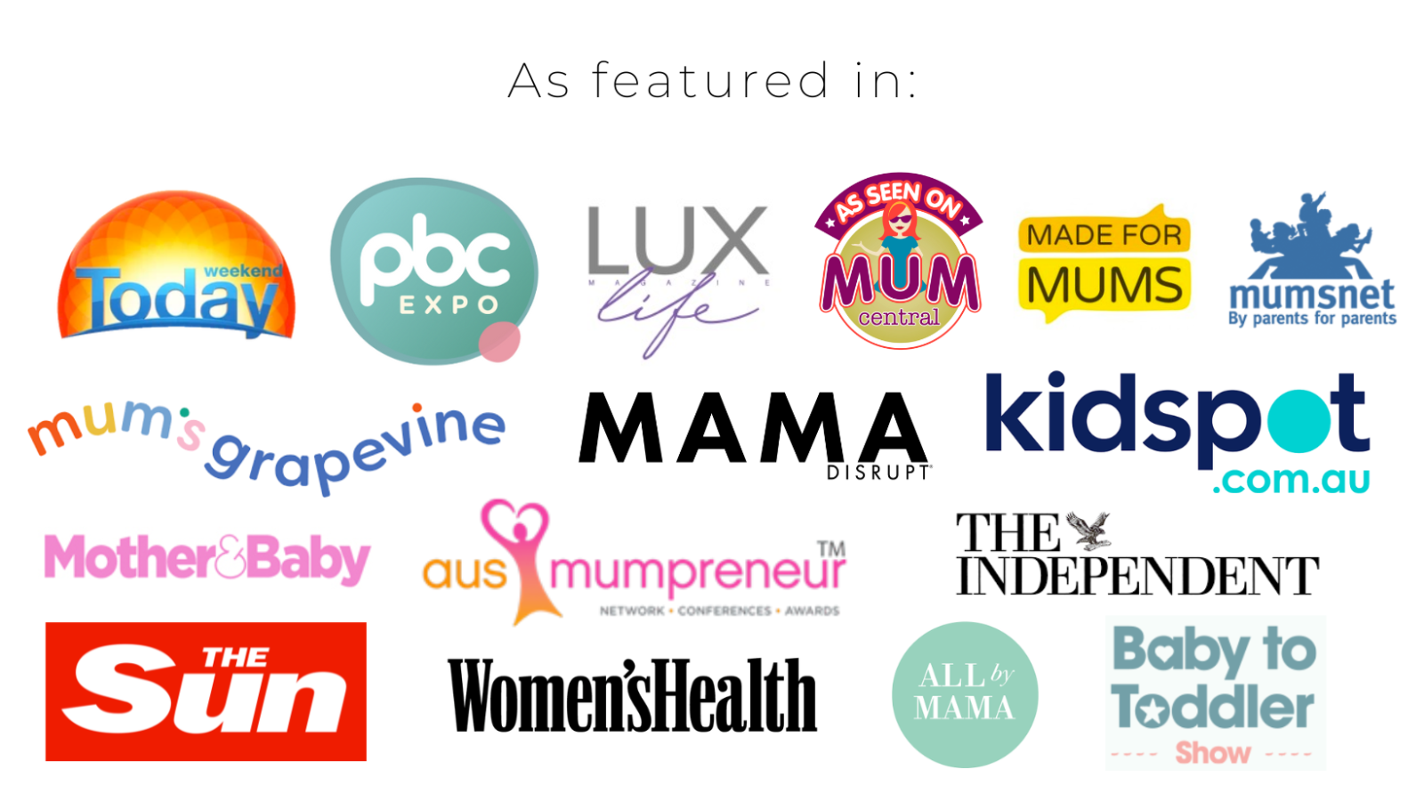 All the media outlets where Munchkin & Bear has been featured